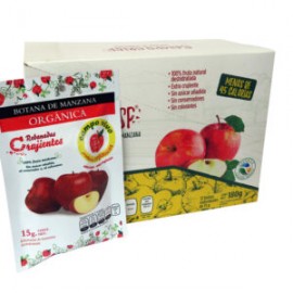 Caja Botana de manzana deshidratada orgánico. Cont. 12 bolsitas