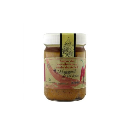 Salsa de cacahuate y chile de árbol 125gr.