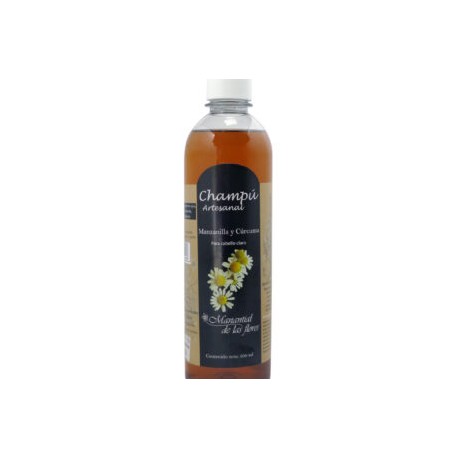 Shampoo Artesanal biodegradable manzanilla y cúrcuma 500ml. (cabello claro)